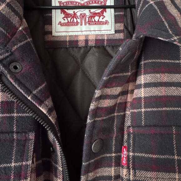 Levi's Dark Plaid Quilted Shacket - Picture 3 of 3